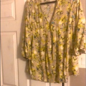 🌻Summer Time 3/4 sleeve Green &Yellow Floral top